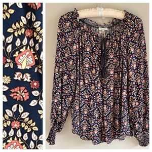 MAX STUDIO boho floral peasant top